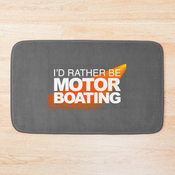 Item preview, Id Rather Be Motor Boating Grey Orange designed and sold by ChristinasMess.