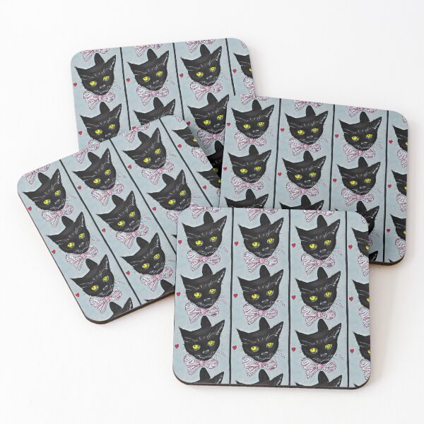 Item preview, Black Cat With Flowers Essential pattern designed and sold by PRINYOS.