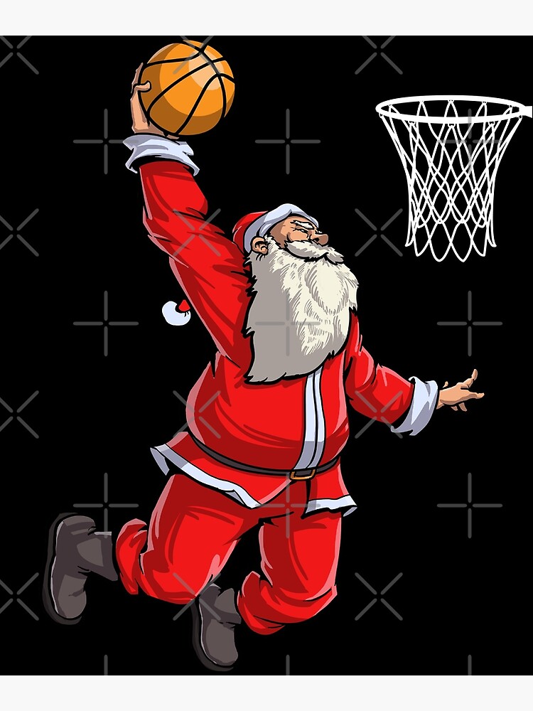 "Basketball Santa Slam Dunk T Shirt Christmas Xmas Ball Sport" Canvas