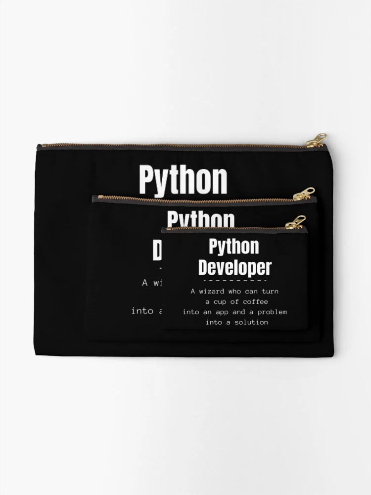 Thumbnail 2 of 4, Zipper Pouch, Python developer, python, programmer, software developer designed and sold by TeePassion.