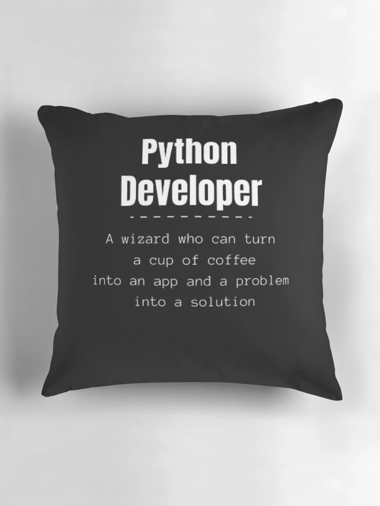 Thumbnail 3 of 4, Pillow, Python developer, python, programmer, software developer designed and sold by TeePassion.