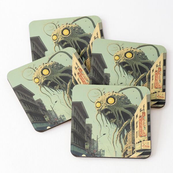 Item preview, Evil Monster with Tentacles - Retrofuturism Japanese Anime Retro 50s designed and sold by AIWanderer.