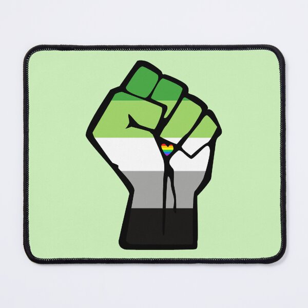 Item preview, Aromantic Pride Solidarity Fist with Rainbow Heart designed and sold by everything4eva.