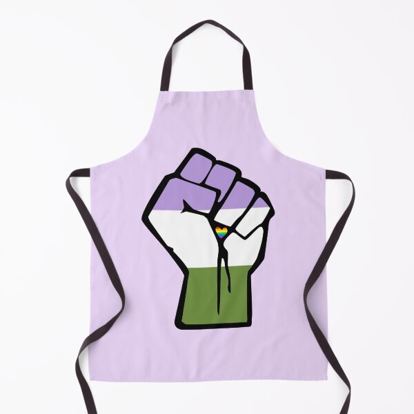 Item preview, Genderqueer Pride Solidarity Fist with Rainbow Heart designed and sold by everything4eva.