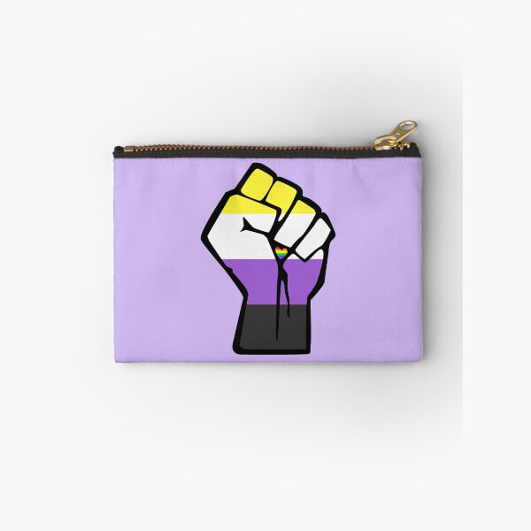 Item preview, Nonbinary Pride Solidarity Fist with Rainbow Heart designed and sold by everything4eva.