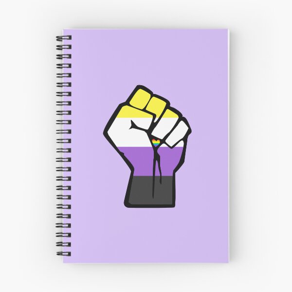 Item preview, Nonbinary Pride Solidarity Fist with Rainbow Heart designed and sold by everything4eva.