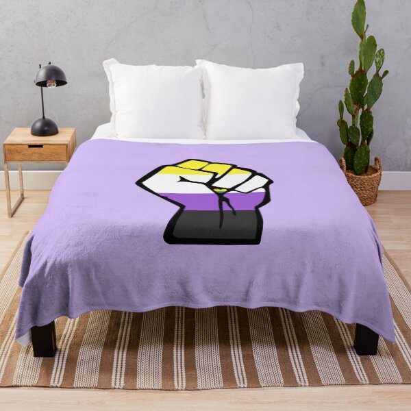 Item preview, Nonbinary Pride Solidarity Fist with Rainbow Heart designed and sold by everything4eva.