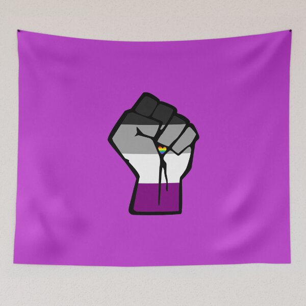 Item preview, Ace Pride Solidarity Fist with Rainbow Heart designed and sold by everything4eva.