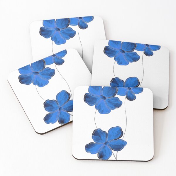 Item preview, Blue Flowers With Gold Contour designed and sold by IrinaIkar.