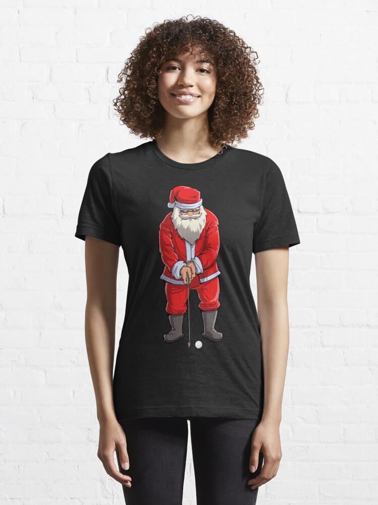 Disover Golf Santa T Shirt Golfer Christmas Club Hat Ball Sport Gift  T-Shirt