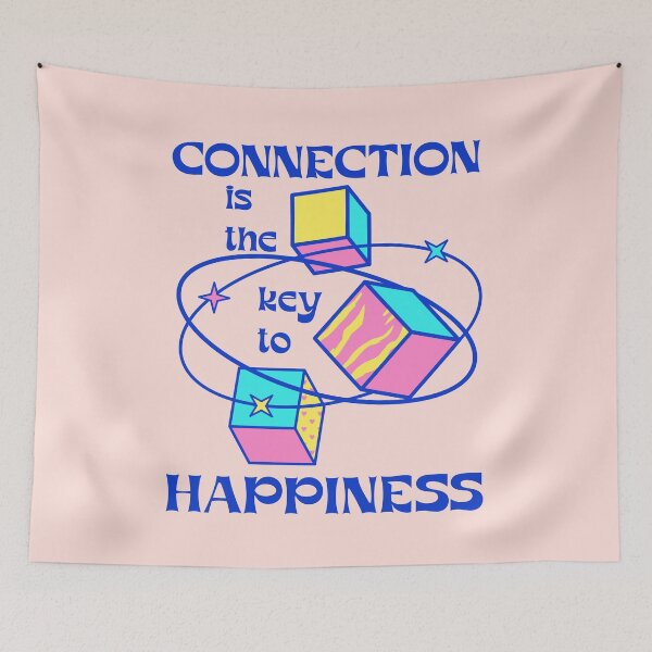 Item preview, "Connection Is Key To Happiness" - Yoga Inspirational Quotes designed and sold by I Am Cuta.