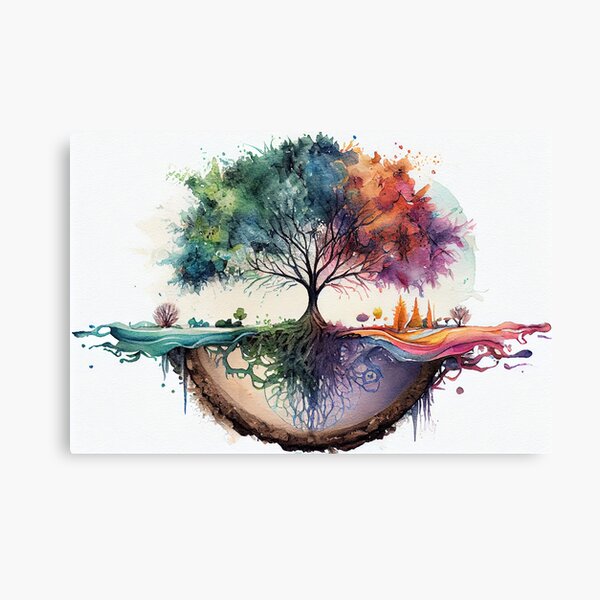 Item preview, Tree of life watercolor reflection designed and sold by art8085.