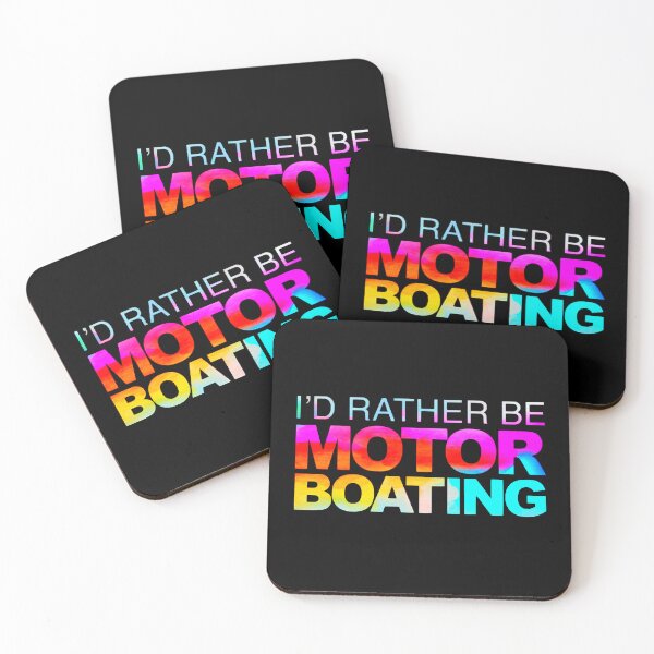 Item preview, Id Rather Be Motor Boating Black Watercolor designed and sold by ChristinasMess.