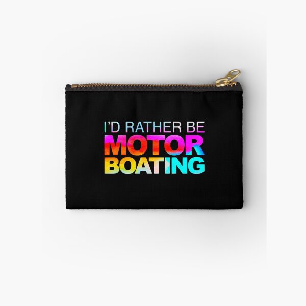Item preview, Id Rather Be Motor Boating Black Watercolor designed and sold by ChristinasMess.