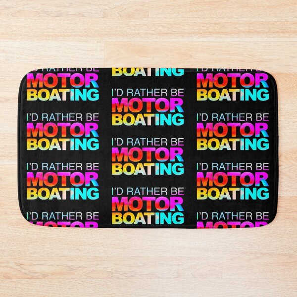 Item preview, Id Rather Be Motor Boating Black Watercolor designed and sold by ChristinasMess.