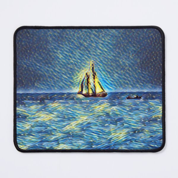 Item preview, Sail Boat In Shades Of Blue designed and sold by Fearless-Fox.