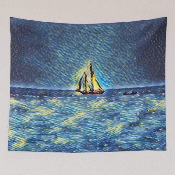 Item preview, Sail Boat In Shades Of Blue designed and sold by Fearless-Fox.