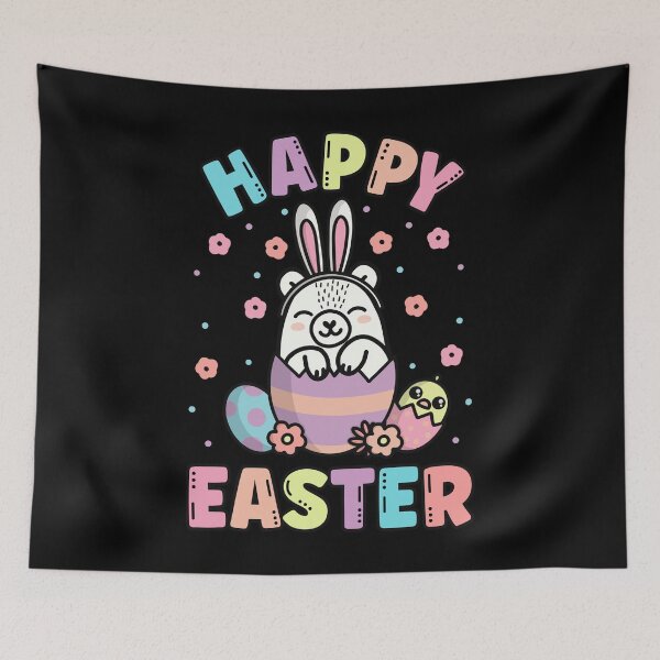 Item preview, Happy Easter Kawaii Bunny White Bear Cute Spring Egg Hunting designed and sold by JokeGysen.