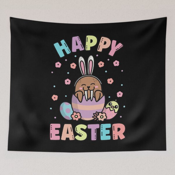 Item preview, Happy Easter Kawaii Bunny Walrus Cute Spring Egg Hunting designed and sold by JokeGysen.