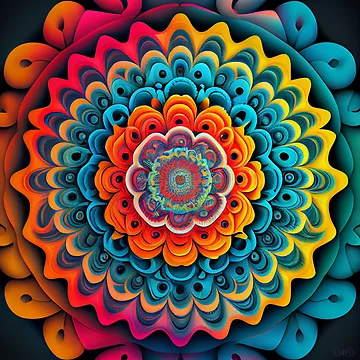 Vorschaubild zum Design Detailed Soft Psychedelic Circular Pattern Digital Painting von CodeAndColors