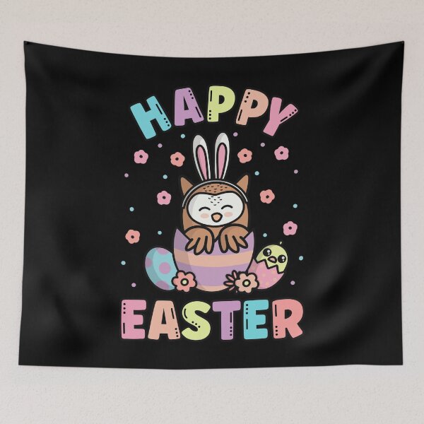 Item preview, Happy Easter Kawaii Bunny Owl Cute Spring Egg Hunting designed and sold by JokeGysen.