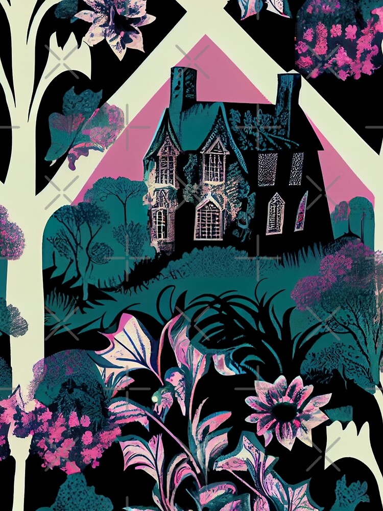 Aperçu 5 sur 5. Robe trapèze avec l'œuvre Gothic Brilliant Happy English Countryside Chic Pattern Digital Painting créée et vendue par CodeAndColors.