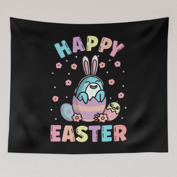 Item preview, Happy Easter Kawaii Bunny Shark Cute Spring Egg Hunting designed and sold by JokeGysen.