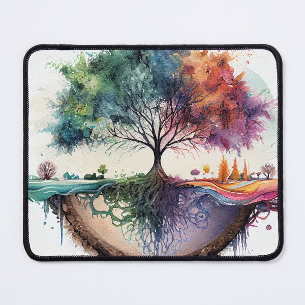 Item preview, Tree of life watercolor reflection designed and sold by art8085.