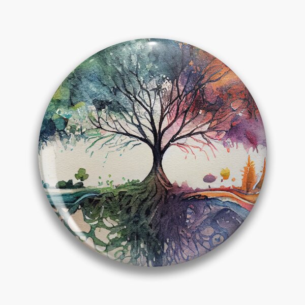 Item preview, Tree of life watercolor reflection designed and sold by art8085.