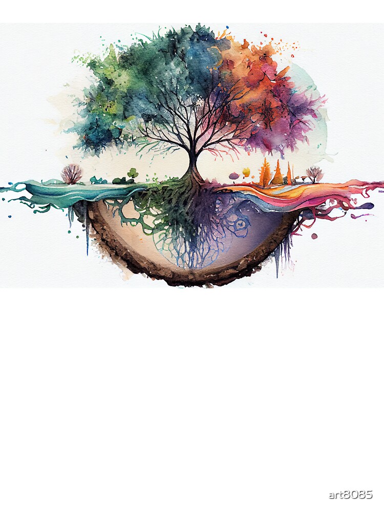 pintura de acuarela del árbol de la vida