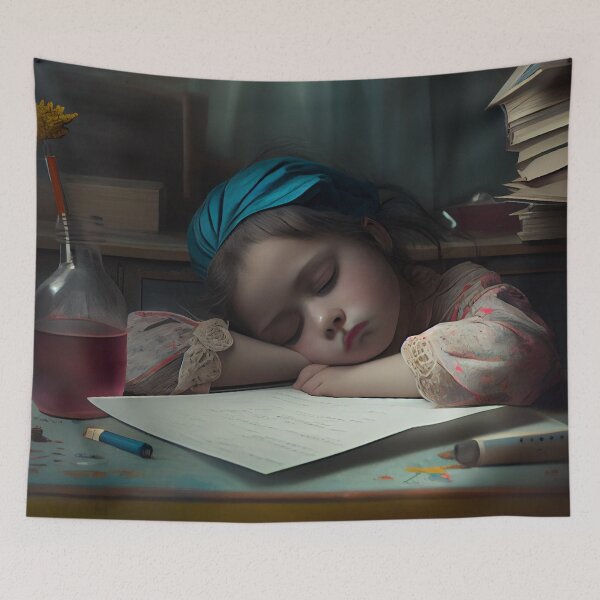 Item preview, Dreaming at the Desk Digital Painting designed and sold by CodeAndColors.