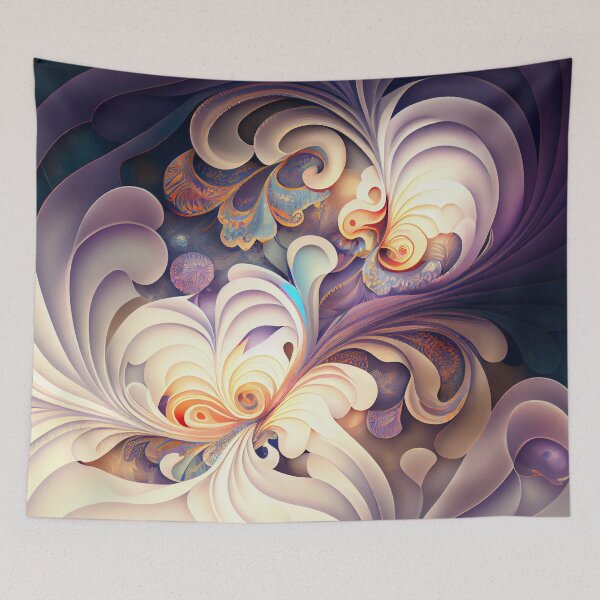 Item preview, Mystical Organic Designer Abstract Floral Pattern Digital Painting designed and sold by CodeAndColors.