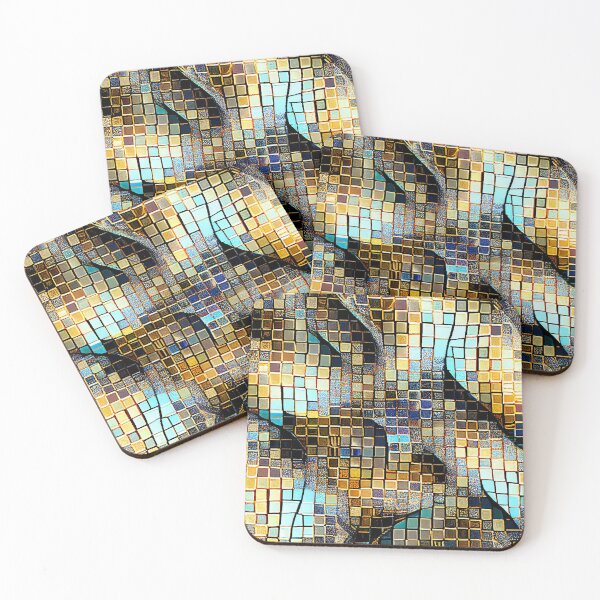 Item preview, Aggressive Mosaic Futuristic Coarse California Chic Pattern Digital Painting designed and sold by CodeAndColors.