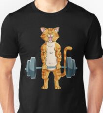 Camiseta unisex Cat Deadlift Powerlifting T-shirt Fitness Gym Lifting Weights Tee Regalos