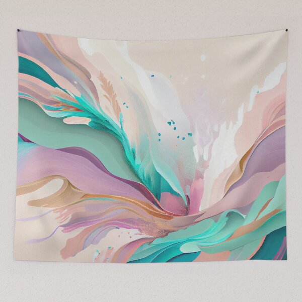Item preview, Colorful Fine Semi Abstract Pastel Modern Coastal  Digital Painting designed and sold by CodeAndColors.