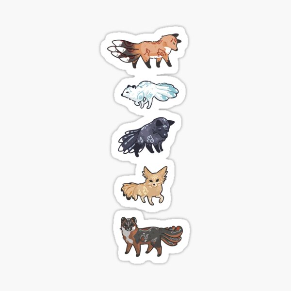 Kitsune Friends Sticker