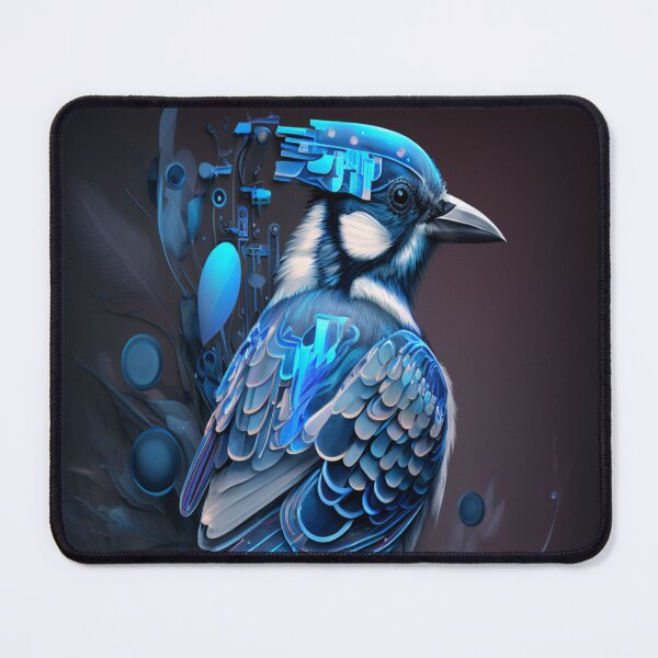 Item preview, futuristic blue jay designed and sold by LoveyDesign.