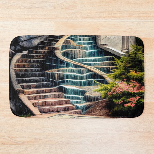 Item preview, A Mathematical Sidewalk to the Waterfall Digital Painting designed and sold by CodeAndColors.