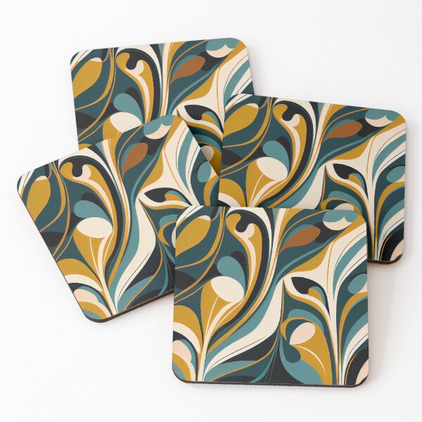 Item preview, Flowing Semi Abstract Relaxed Midcentury Modern Pattern Digital Painting designed and sold by CodeAndColors.