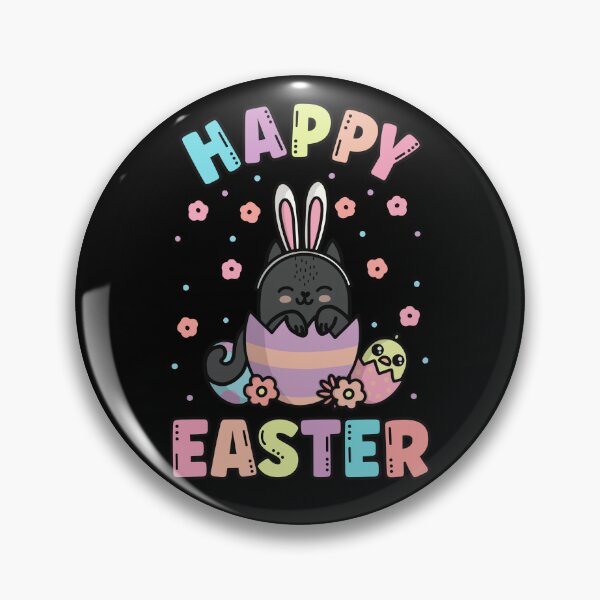 Item preview, Happy Easter Kawaii Bunny Black Cat Cute Spring Egg Hunting designed and sold by JokeGysen.