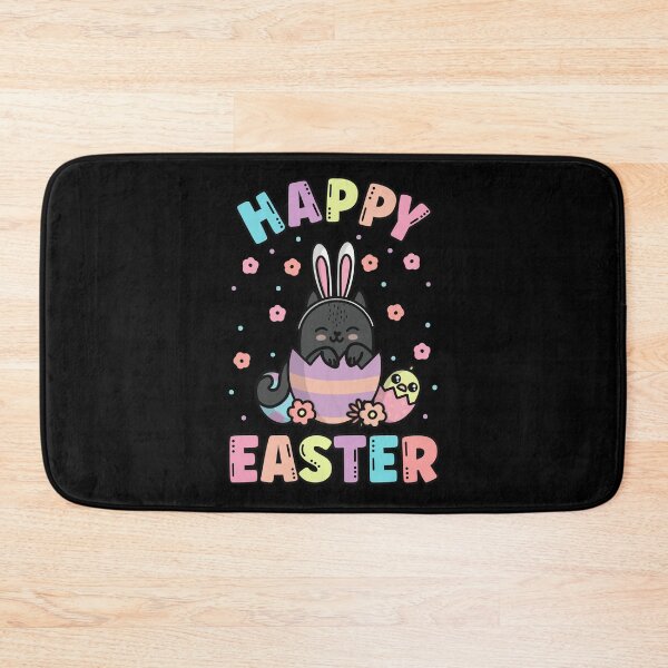 Item preview, Happy Easter Kawaii Bunny Black Cat Cute Spring Egg Hunting designed and sold by JokeGysen.