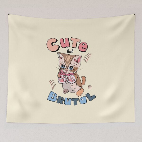Item preview, Cute but brutal cat designed and sold by HajnalkArt.