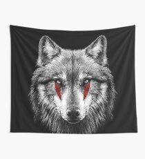 Moro Wolf White Face Wall Tapestry