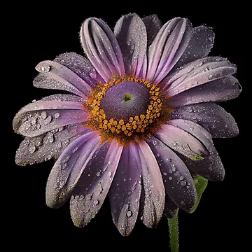 Aperçu de l'œuvre Lavender Glitter Daisy Digital Painting de CodeAndColors