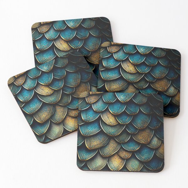 Item preview, Blue & Golden Dragon Scales designed and sold by Gert Street.