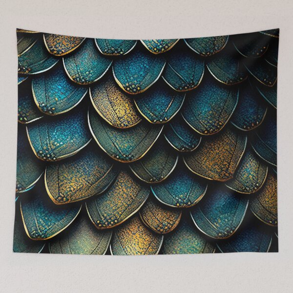 Item preview, Blue & Golden Dragon Scales designed and sold by Gert Street.