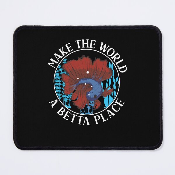 Item preview, Funny Make The World A Betta Place Siamese Fighting Fish Fan designed and sold by StrongShirts.