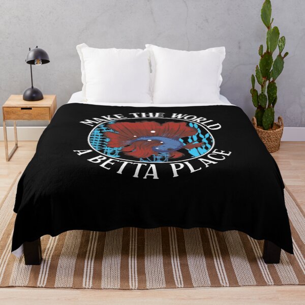 Item preview, Funny Make The World A Betta Place Siamese Fighting Fish Fan designed and sold by StrongShirts.