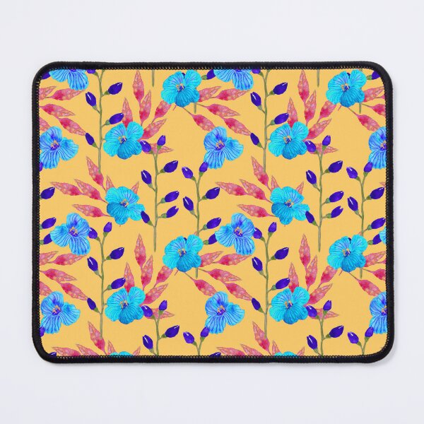 Item preview, Orange & Blue Floral Watercolour Pattern designed and sold by BirdsNatureArt.