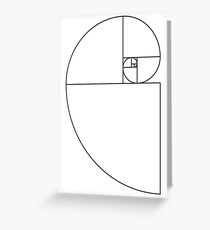 Golden Ratio Spiral - Sections Outline Greeting Card